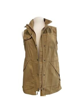 The North Face women sleeveless jacket vest ajustable waist beige pockets Small